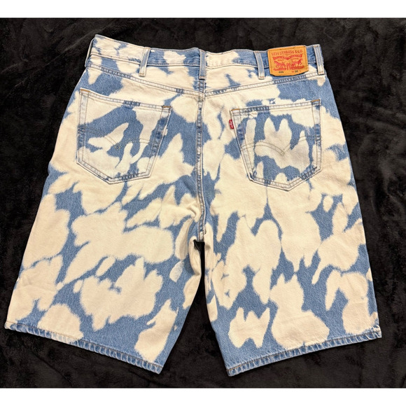 Levis Denim Jean Shorts Mens Size 38 Baggy Wide Leg !2 inch Inseam - Picture 1 of 8
